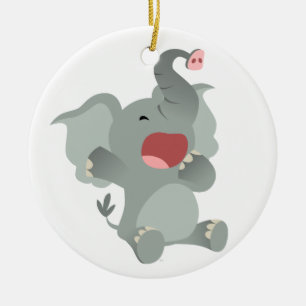 De Cerâmica Ornamento sonolento bonito do elefante dos