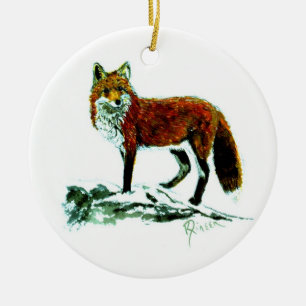 De Cerâmica Ornamento tomado partido dobro vermelho do Fox