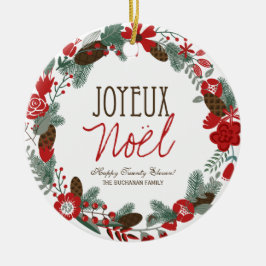 De Cerâmica Ornamento tradicional da foto da grinalda do Natal