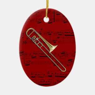 De Cerâmica Ornamento - Trombone (alto) - escolha sua cor
