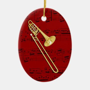 De Cerâmica Ornamento - Trombone (baixo) - escolha sua cor