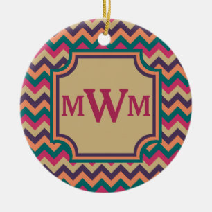 De Cerâmica Ornamento Tropical Zigzag