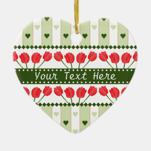 De Cerâmica Ornamento Tulips & Hearts, personalizar