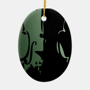 De Cerâmica Ornamento verde do violino