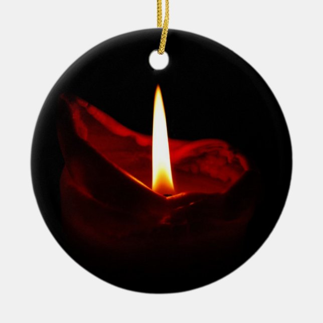 De Cerâmica Ornamento vermelho da vela (Frente)