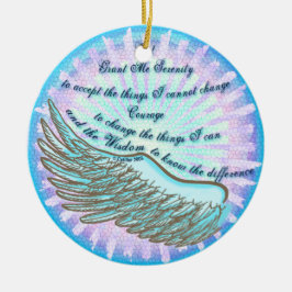 De Cerâmica Ornamento Violet Wing Serenity Prayer