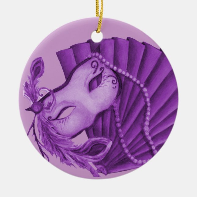 De Cerâmica Ornamento Violeta Mascarada (Frente)