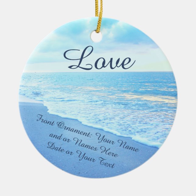 De Cerâmica Ornamento Wedding personalizados, ornamento da (Frente)