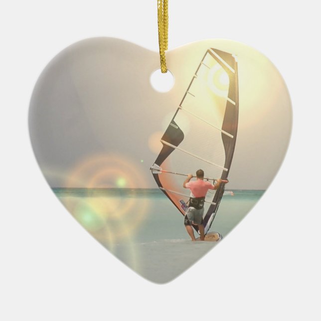De Cerâmica Ornamento Windsurfing do esporte (Frente)