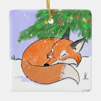De Cerâmica Ornamento Woodland Fox