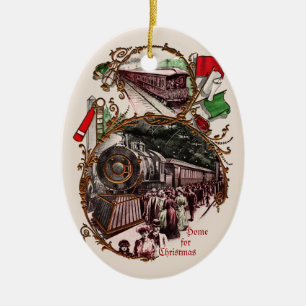De Cerâmica os 1900s dirigem para o ornamento do trem do Natal