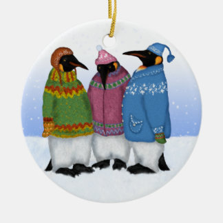De Cerâmica Os pinguins fizeram malha à disposição o ornamento