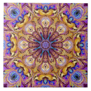 De Cerâmica Ouro do roxo do azulejo do caleidoscópio