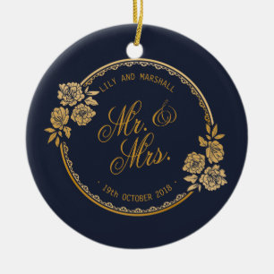 De Cerâmica Ouro elegante ornamento cerâmico Wedding