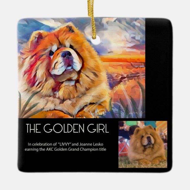 De Cerâmica OURO GIRL personalizado para ornamento cerâmico Jo (Frente)