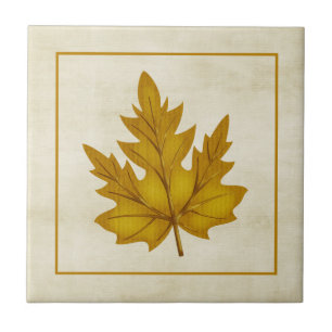 De Cerâmica Ouro Leaf Fall Season Themed Azulejo