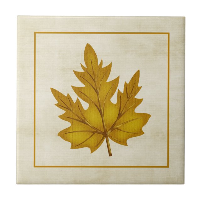 De Cerâmica Ouro Leaf Fall Season Themed Azulejo (Frente)