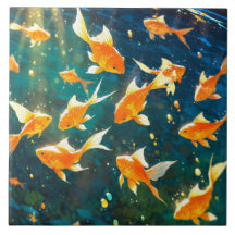 Ouro Peixe cerâmico Azulejo