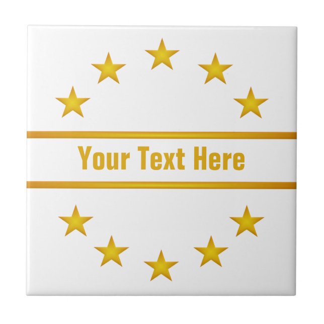 DE CERÂMICA  OURO PERSONALIZADO ESTARIA AZULEJO (Frente)