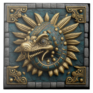 De Cerâmica Ouro Quetzalcoatl no Azulejo do Templo Maia