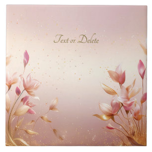 De Cerâmica Ouro rosa deixa Azulejo cerâmico floral