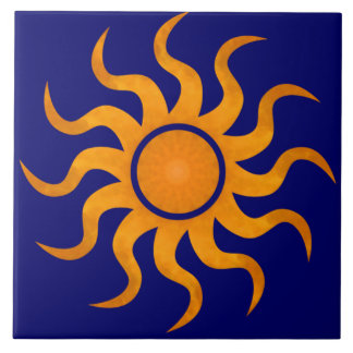 De Cerâmica Ouro Sun Midnight Blue Azulejo - Grande