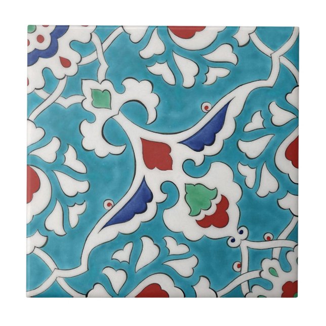 De Cerâmica Padrão Azulejo Branco Azulejo Vermelho Azul (Frente)