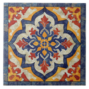 De Cerâmica Padrão Azulejo Floral Ornamental Marroquina