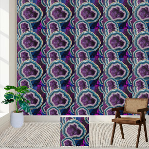 De Cerâmica Padrão do Azulejo Geodo Ametist Puro Profundo