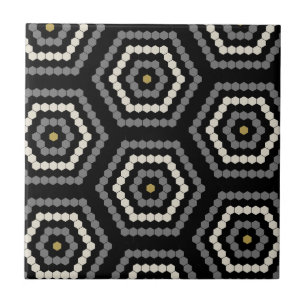 De Cerâmica Padrão do Azulejo Hexagon Penny Hex Preto