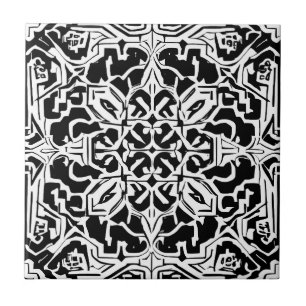 De Cerâmica Padrão do Azulejo marroquino mosaico em preto e br