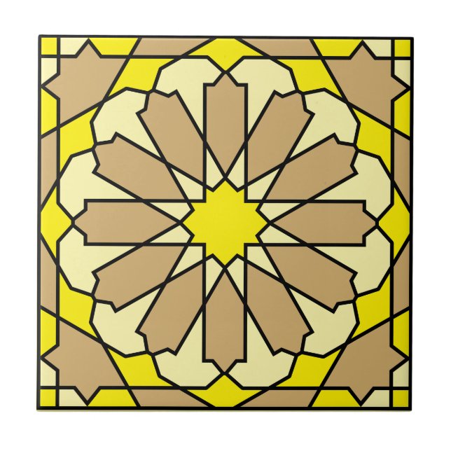 De Cerâmica Padrão Floral Geométrico Azulejo (Frente)