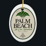De Cerâmica Palm Beach no ornamento 100<br><div class="desc">Comemorando o centennial da incorporação da cidade do Palm Beach,  Florida. O recurso do inverno de Henry Flagler girou o paraíso para a sociedade alta,  o estilo alto e a vida alta.</div>