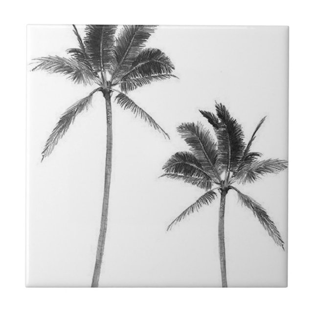 De Cerâmica Palm California Vintage retro azulejo (Frente)