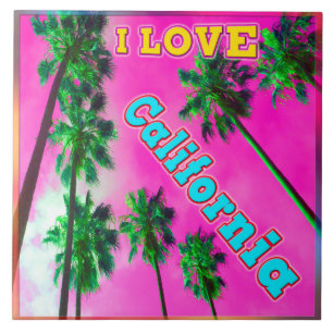 De Cerâmica "Palm Sky: EU AMO O Azulejo California 3"