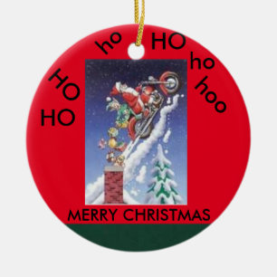 De Cerâmica Papai noel em um ornamento do círculo do Natal da
