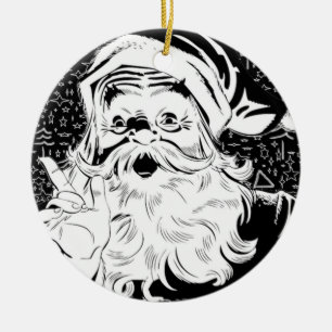 De Cerâmica Papais noeis - Ornamento preto e branco
