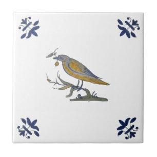 De Cerâmica Pássaro com Berry White Delft Repro c. azulejo 165