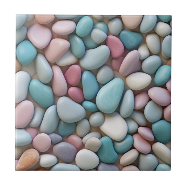 De Cerâmica Pastel Pebbles Azulejo cerâmico (Frente)