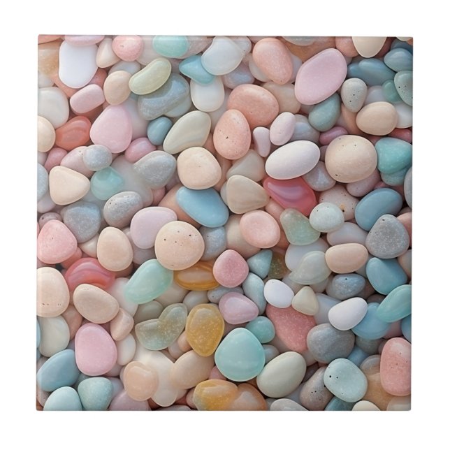 De Cerâmica Pastel Pebbles Azulejo cerâmico (Frente)