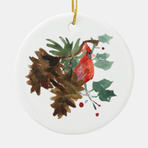 De Cerâmica Paz no ornamento personalizado Natal da natureza