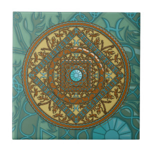 De Cerâmica Peixes Azulejo Mandala