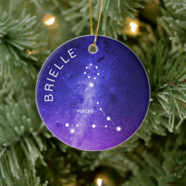 De Cerâmica Peixes Dotação Zodiac Personalizada por Ornamento