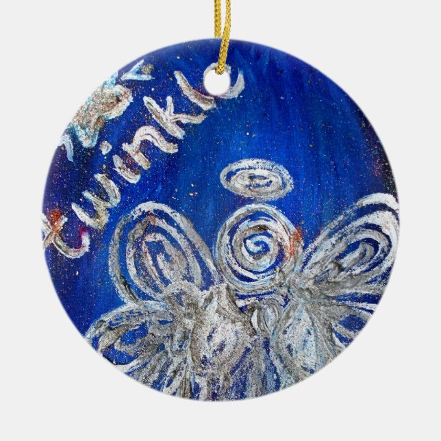 De Cerâmica Pendente do ornamento do Anjo Twinkle (Frente)