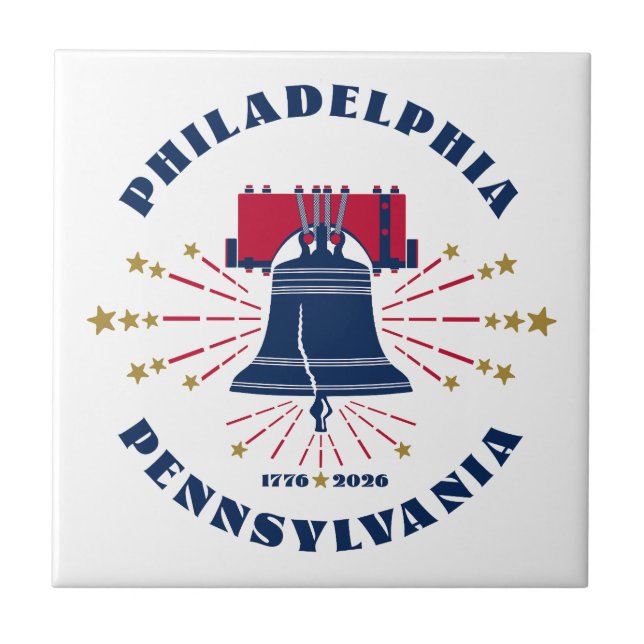 De Cerâmica Pensilvânia, Liberty Bell 1776 Azulejo cerâmico (Frente)