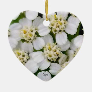De Cerâmica Pequenas flores brancas Ornamento cerâmico