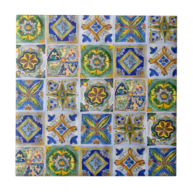De Cerâmica Pequeno azulejo cerâmico ao estilo siciliano "Mist (Frente)