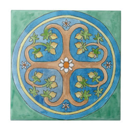 De Cerâmica Pequeno azulejo cerâmico estilo siciliano "Árvores