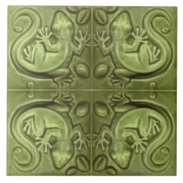 De Cerâmica Pequeno Azulejo Lizard Vintage