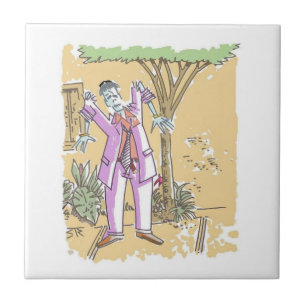 De Cerâmica Pequeno azulejo Zombie